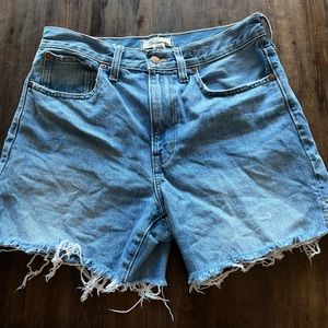 Madewell high rise jean shorts